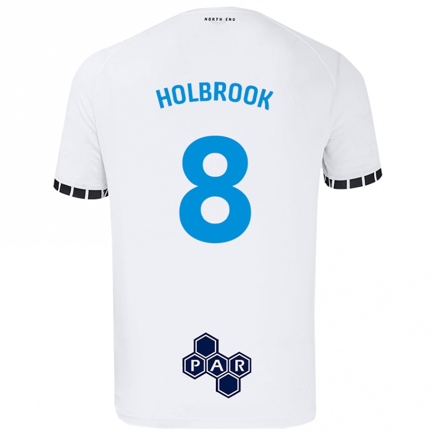 Kids Football Jess Holbrook #8 White Home Jersey 2024/25 T-Shirt Canada