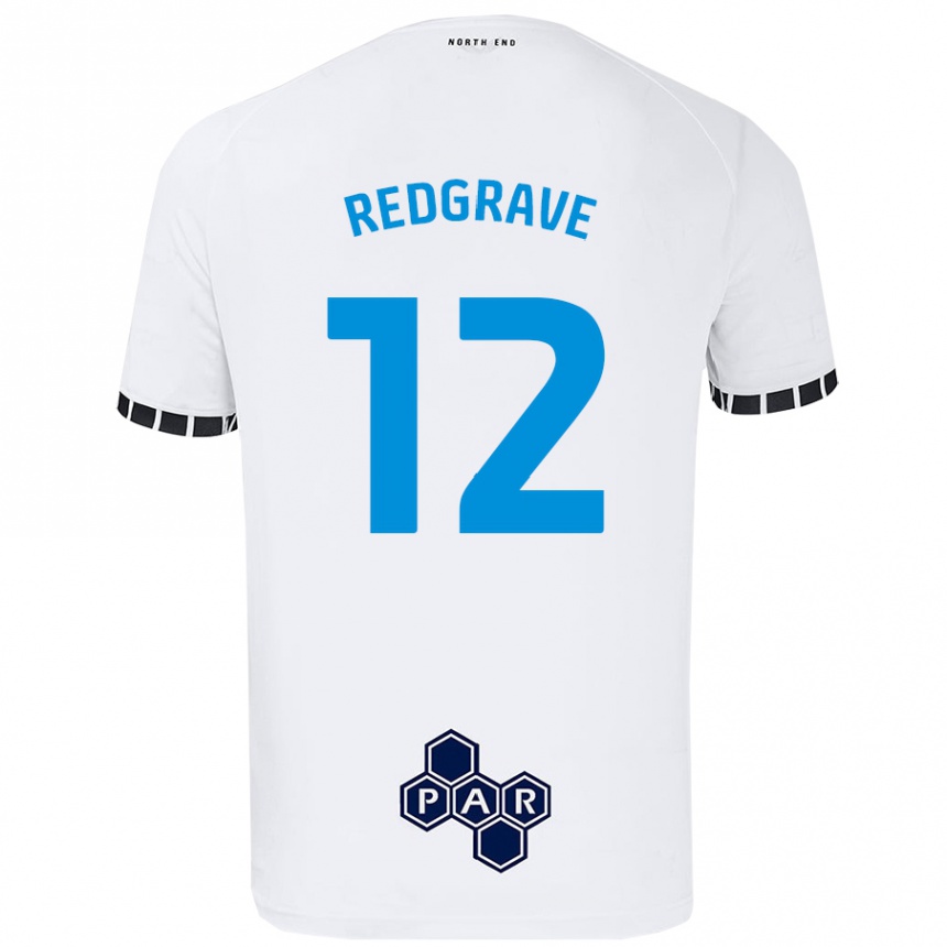 Kids Football Jodie Redgrave #12 White Home Jersey 2024/25 T-Shirt Canada