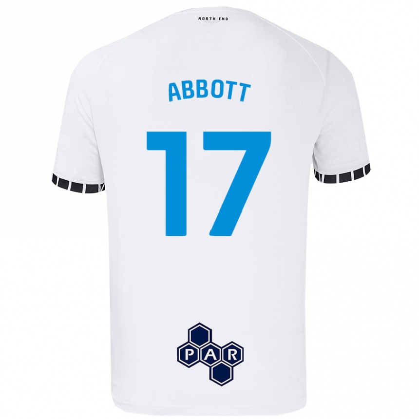 Kids Football Becky Abbott #17 White Home Jersey 2024/25 T-Shirt Canada