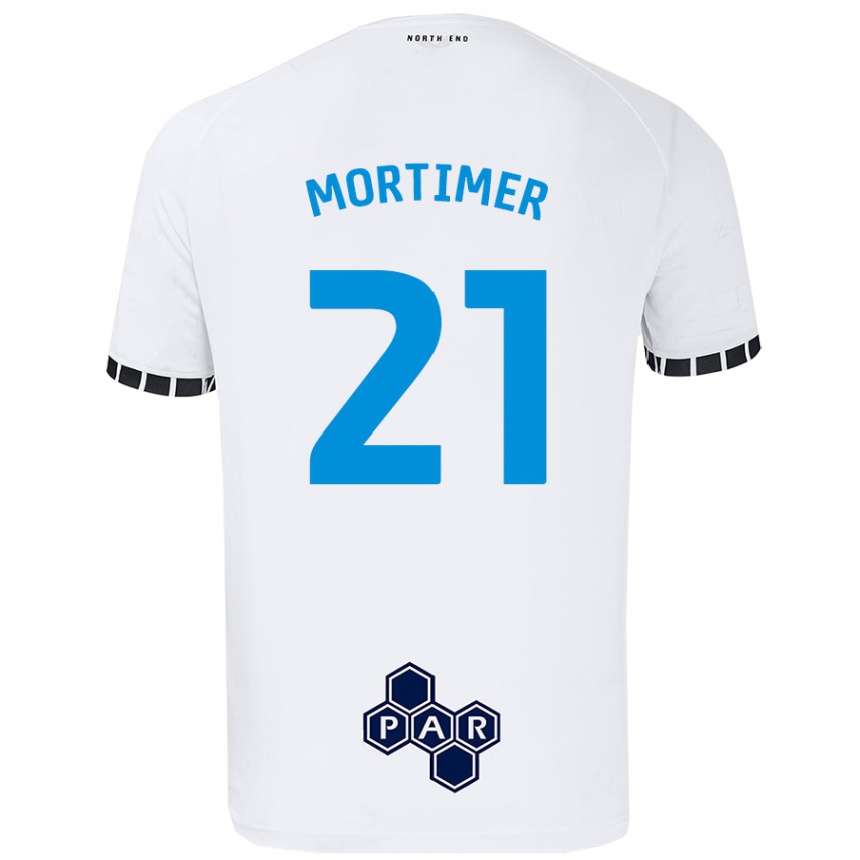 Kids Football Jodie Mortimer #21 White Home Jersey 2024/25 T-Shirt Canada