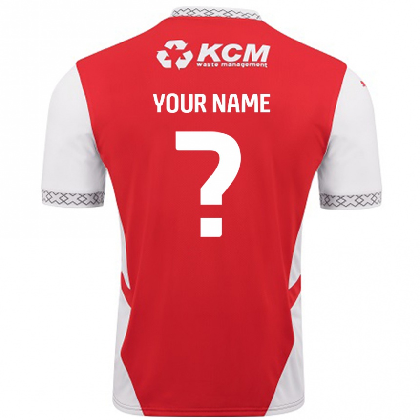 Enfant Football Maillot Votre Nom #0 Rouge Blanc Tenues Domicile 2024/25 Canada