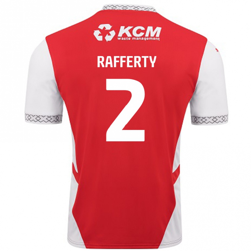 Kids Football Joe Rafferty #2 Red White Home Jersey 2024/25 T-Shirt Canada