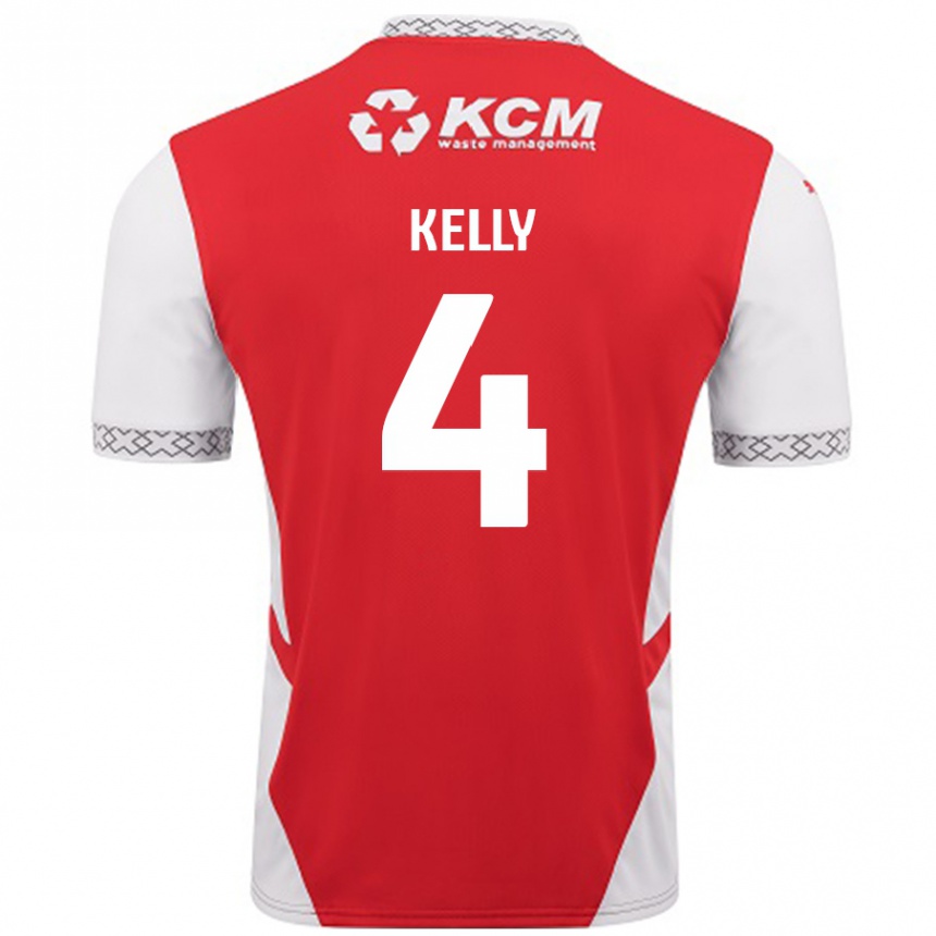 Enfant Football Maillot Liam Kelly #4 Rouge Blanc Tenues Domicile 2024/25 Canada