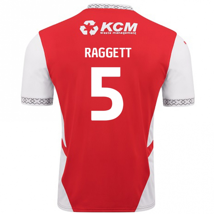 Enfant Football Maillot Sean Raggett #5 Rouge Blanc Tenues Domicile 2024/25 Canada