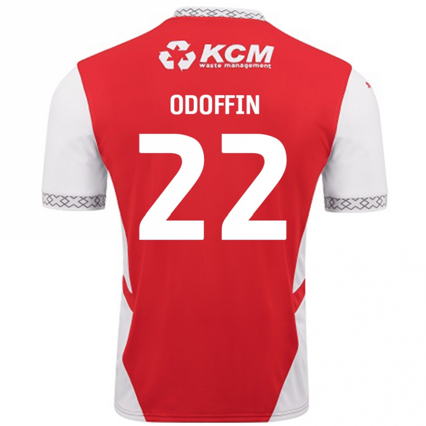 Enfant Football Maillot Hakeem Odoffin #22 Rouge Blanc Tenues Domicile 2024/25 Canada