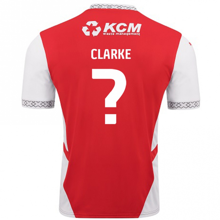 Enfant Football Maillot James Clarke #0 Rouge Blanc Tenues Domicile 2024/25 Canada