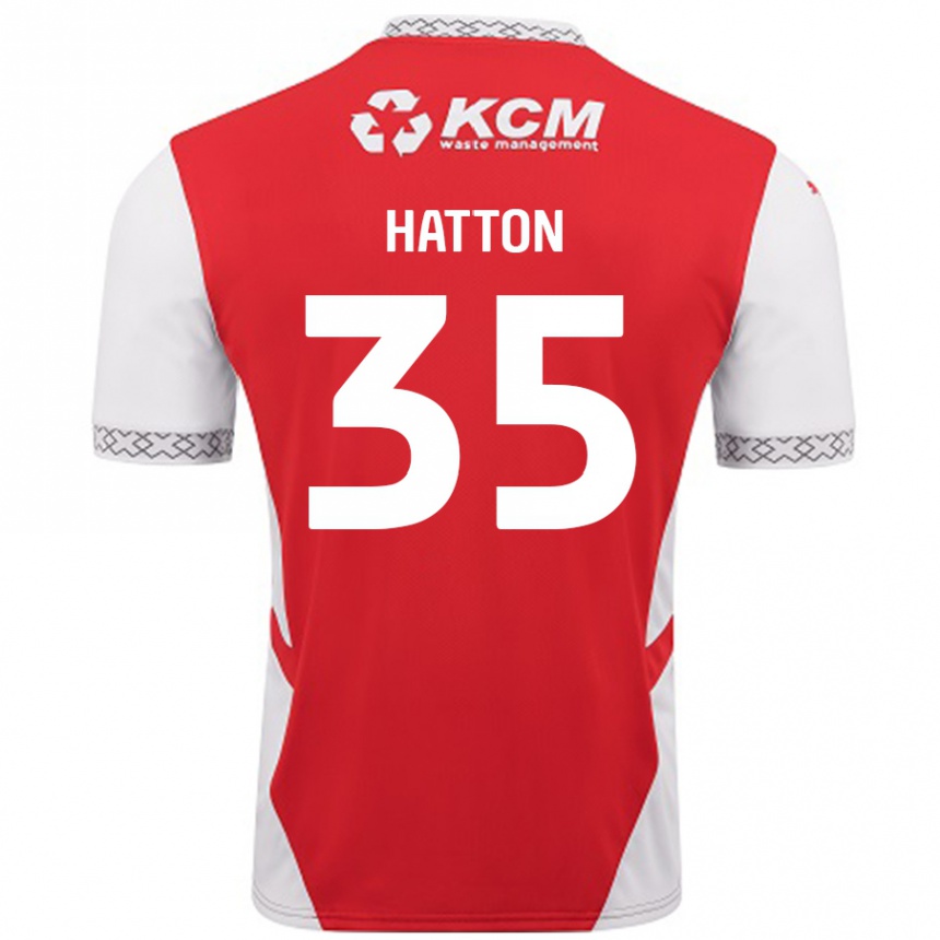 Kids Football Ben Hatton #35 Red White Home Jersey 2024/25 T-Shirt Canada