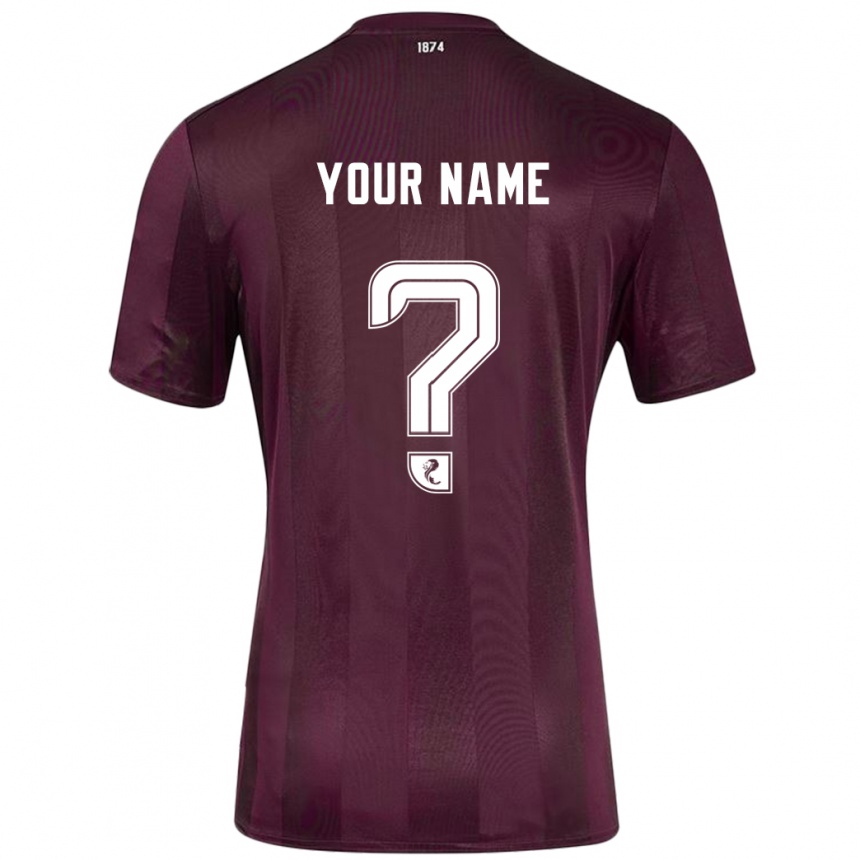 Kids Football Your Name #0 Burgundy Home Jersey 2024/25 T-Shirt Canada