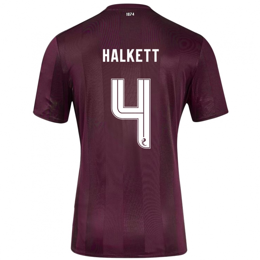 Kids Football Craig Halkett #4 Burgundy Home Jersey 2024/25 T-Shirt Canada