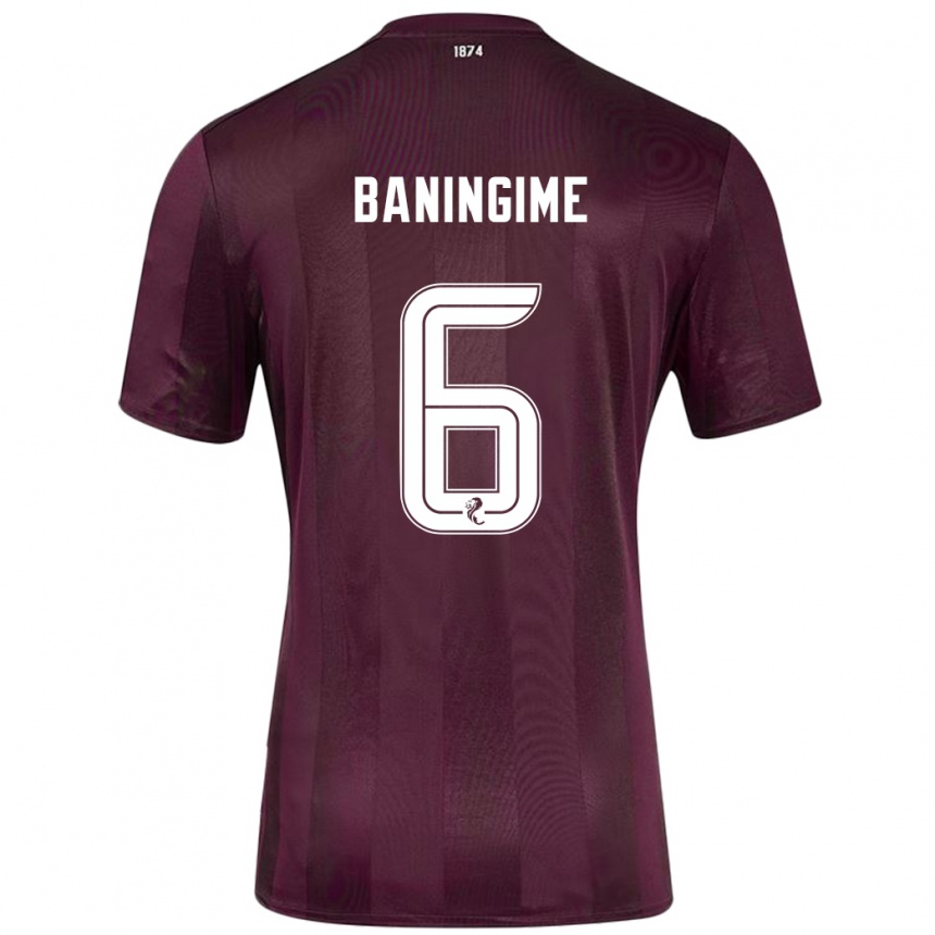 Kids Football Beni Baningime #6 Burgundy Home Jersey 2024/25 T-Shirt Canada