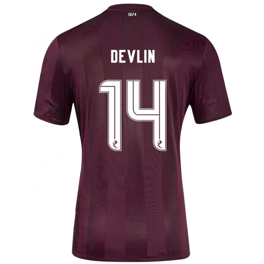 Kids Football Cammy Devlin #14 Burgundy Home Jersey 2024/25 T-Shirt Canada