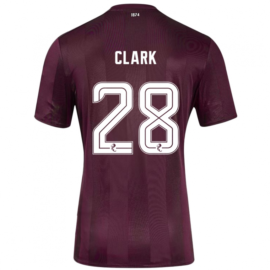 Kids Football Zander Clark #28 Burgundy Home Jersey 2024/25 T-Shirt Canada