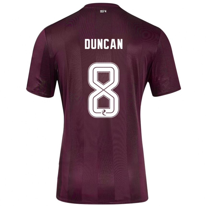 Kids Football Ryan Duncan #8 Burgundy Home Jersey 2024/25 T-Shirt Canada