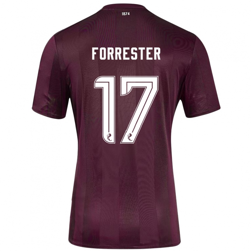 Kids Football Adam Forrester #17 Burgundy Home Jersey 2024/25 T-Shirt Canada