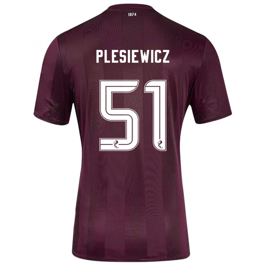 Kids Football Szymon Plesiewicz #51 Burgundy Home Jersey 2024/25 T-Shirt Canada