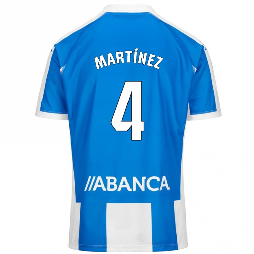 Kids Football Pablo Martínez #4 Blue White Home Jersey 2024/25 T-Shirt Canada