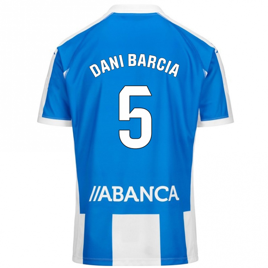 Kids Football Dani Barcia #5 Blue White Home Jersey 2024/25 T-Shirt Canada