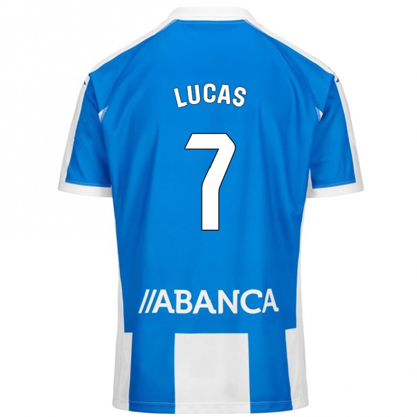 Kids Football Lucas Pérez #7 Blue White Home Jersey 2024/25 T-Shirt Canada