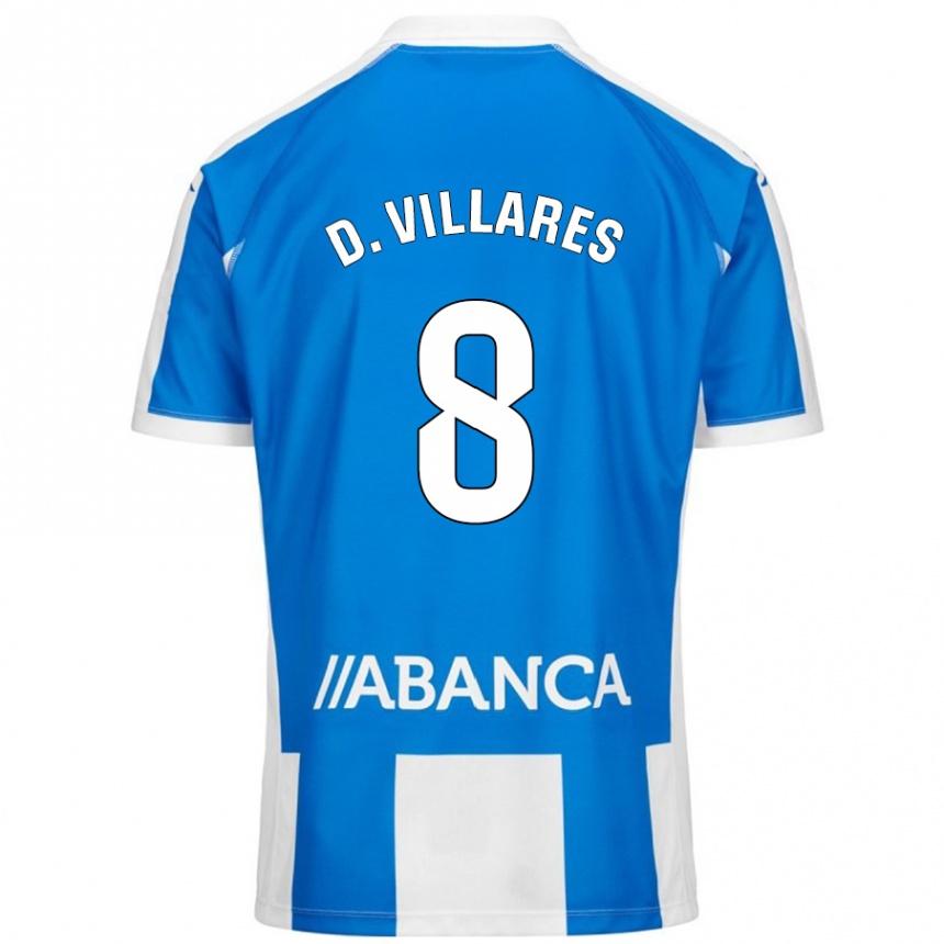 Kids Football Diego Villares #8 Blue White Home Jersey 2024/25 T-Shirt Canada