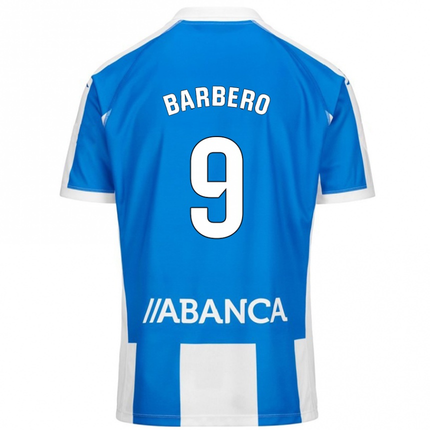 Kids Football Iván Barbero #9 Blue White Home Jersey 2024/25 T-Shirt Canada