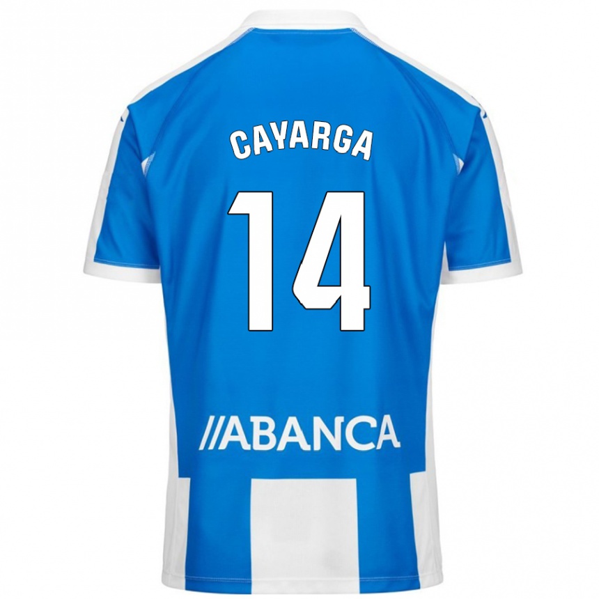 Kids Football Berto Cayarga #14 Blue White Home Jersey 2024/25 T-Shirt Canada