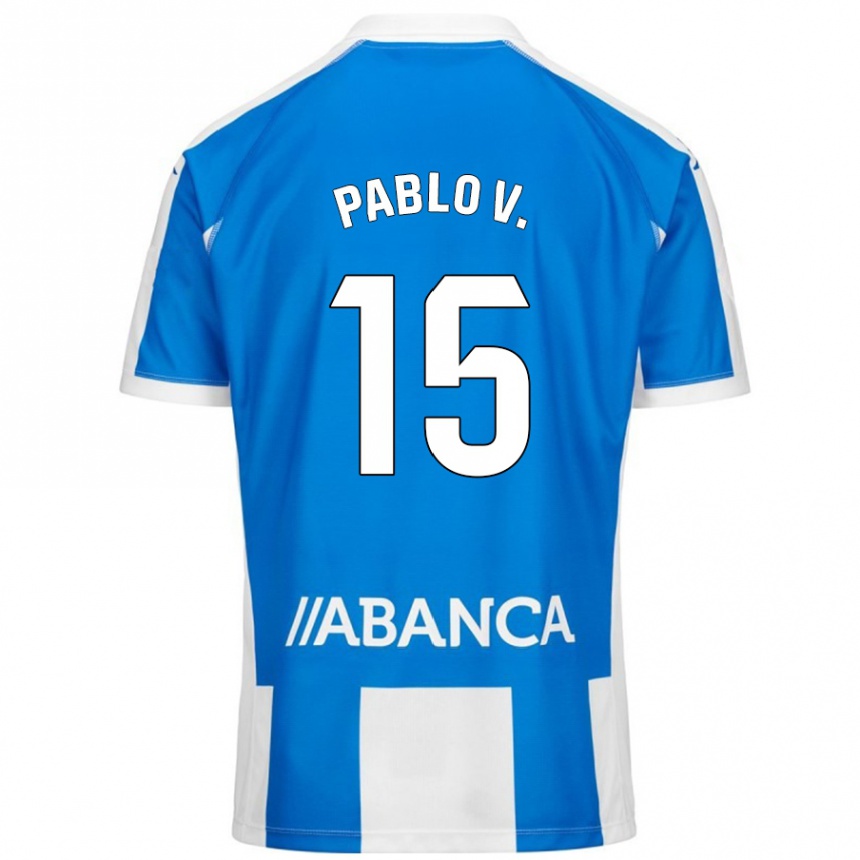 Kids Football Pablo Vázquez #15 Blue White Home Jersey 2024/25 T-Shirt Canada