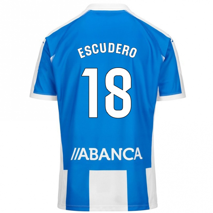 Kids Football Sergio Escudero #18 Blue White Home Jersey 2024/25 T-Shirt Canada