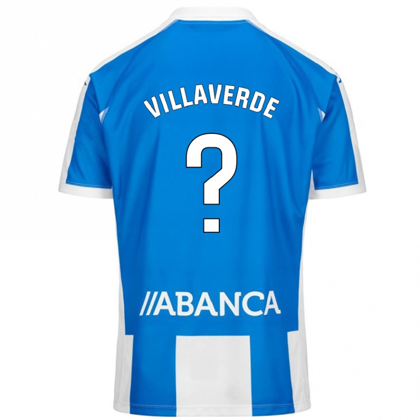 Kids Football Hugo Villaverde #0 Blue White Home Jersey 2024/25 T-Shirt Canada