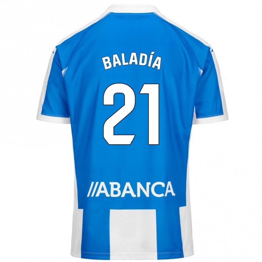 Kids Football Álvaro Baladía #21 Blue White Home Jersey 2024/25 T-Shirt Canada