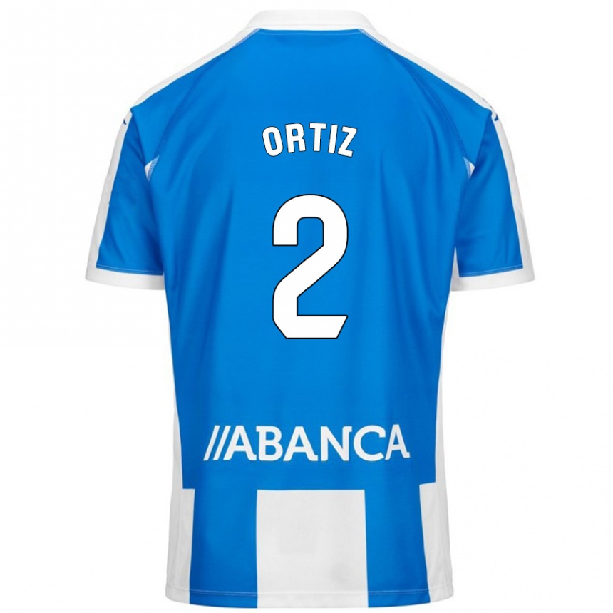 Kids Football Samara Ortiz #2 Blue White Home Jersey 2024/25 T-Shirt Canada