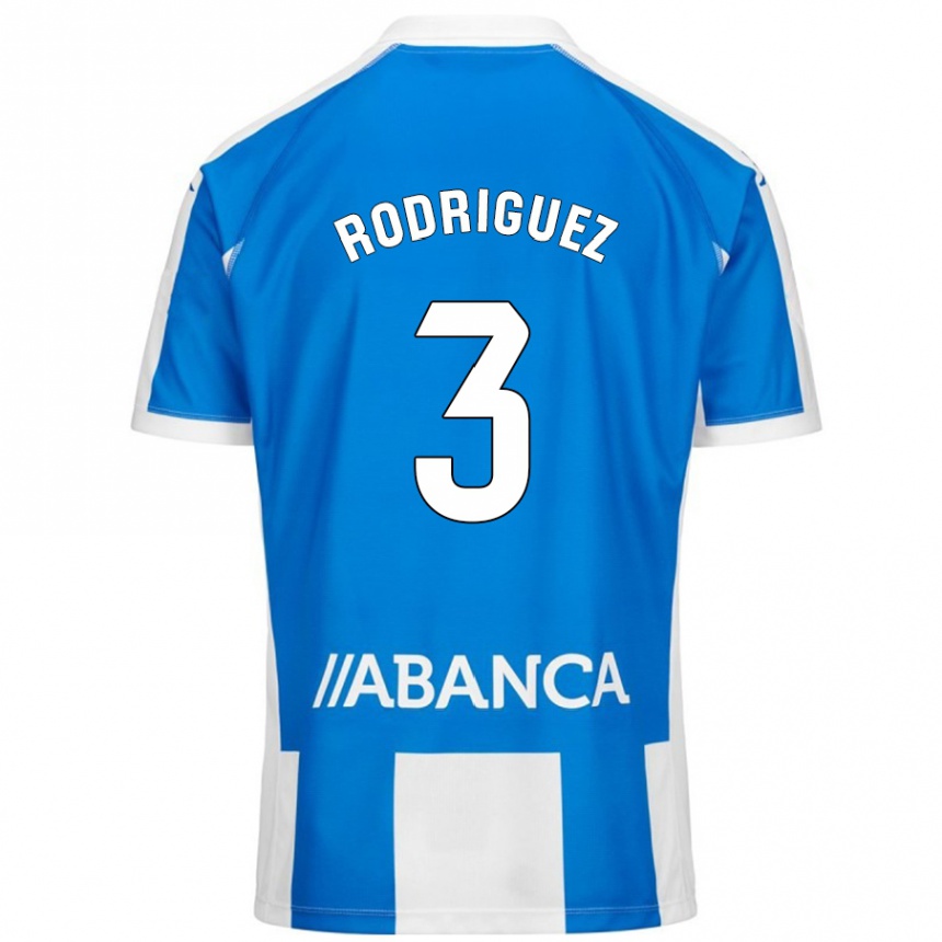 Kids Football Clara Rodríguez #3 Blue White Home Jersey 2024/25 T-Shirt Canada