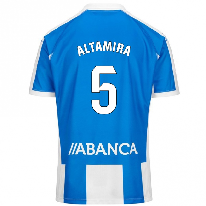 Kids Football Inés Altamira #5 Blue White Home Jersey 2024/25 T-Shirt Canada