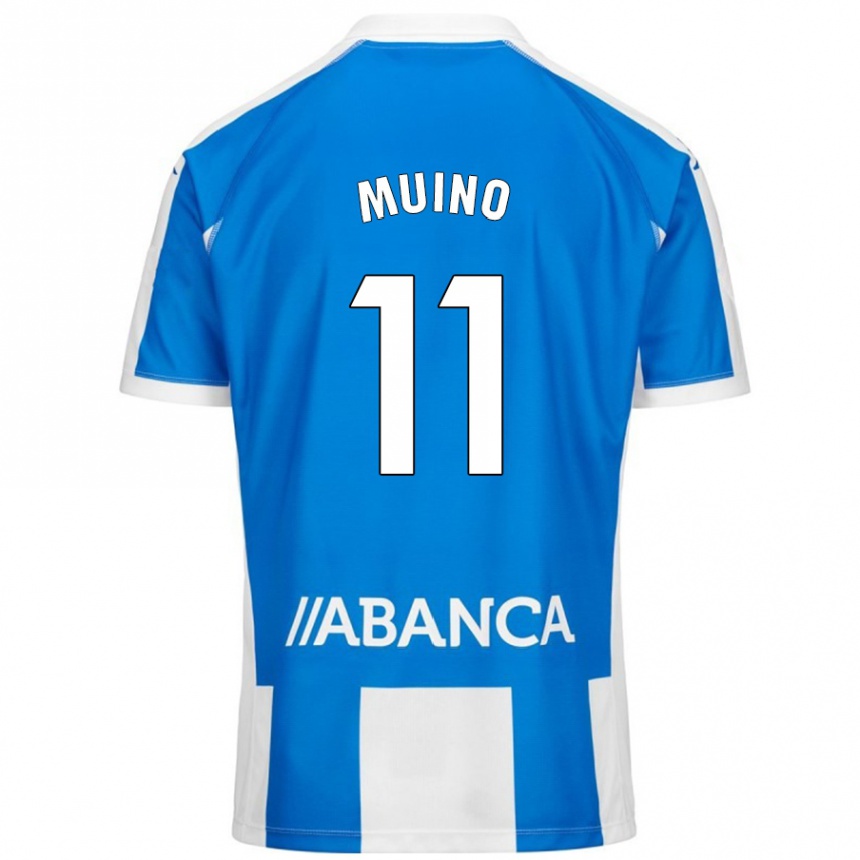 Kids Football Rosalía Muiño #11 Blue White Home Jersey 2024/25 T-Shirt Canada