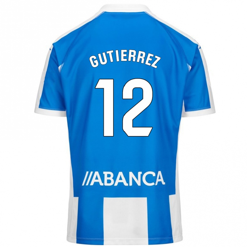 Kids Football Laura Gutiérrez #12 Blue White Home Jersey 2024/25 T-Shirt Canada