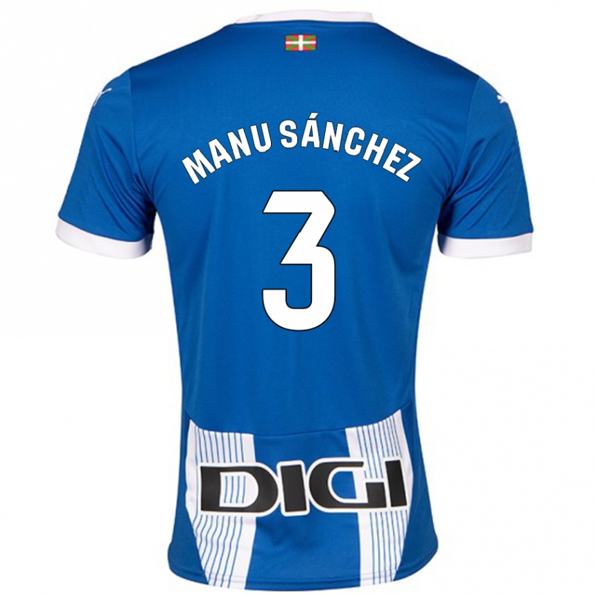 Enfant Football Maillot Manu Sanchez #3 Bleu Tenues Domicile 2024/25 Canada