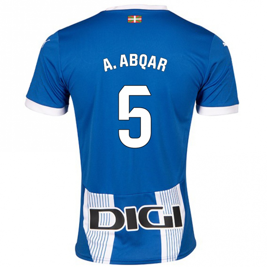 Kids Football Abdel Abqar #5 Blue Home Jersey 2024/25 T-Shirt Canada