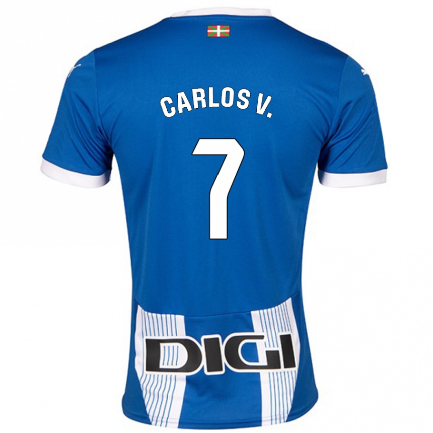 Kids Football Carlos Vicente #7 Blue Home Jersey 2024/25 T-Shirt Canada