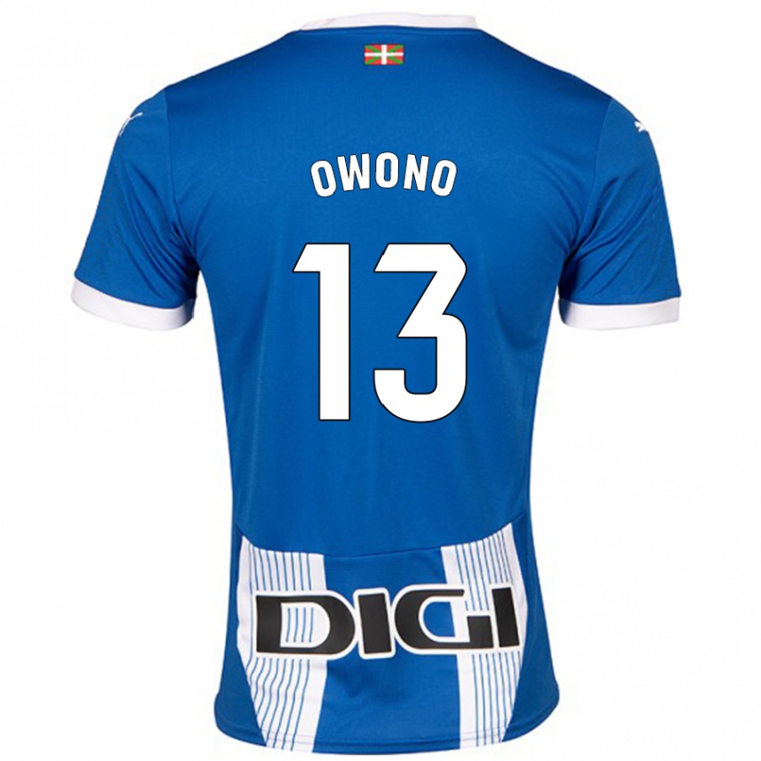 Kids Football Jesús Owono #13 Blue Home Jersey 2024/25 T-Shirt Canada