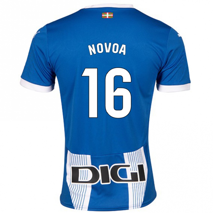 Kids Football Hugo Novoa #16 Blue Home Jersey 2024/25 T-Shirt Canada