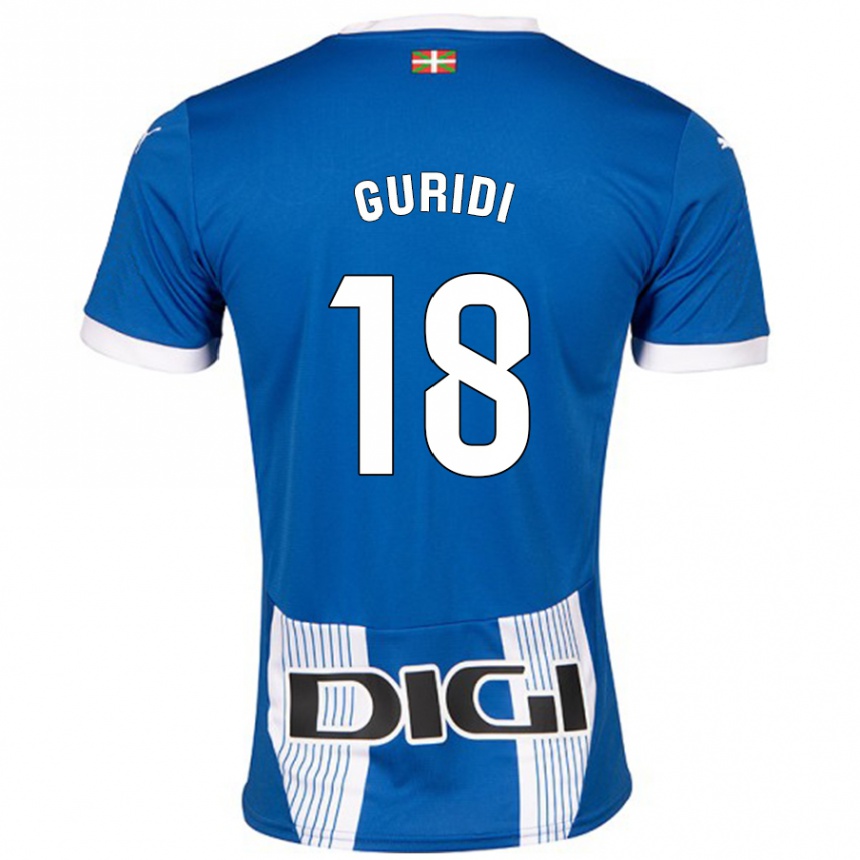 Kids Football Jon Guridi #18 Blue Home Jersey 2024/25 T-Shirt Canada