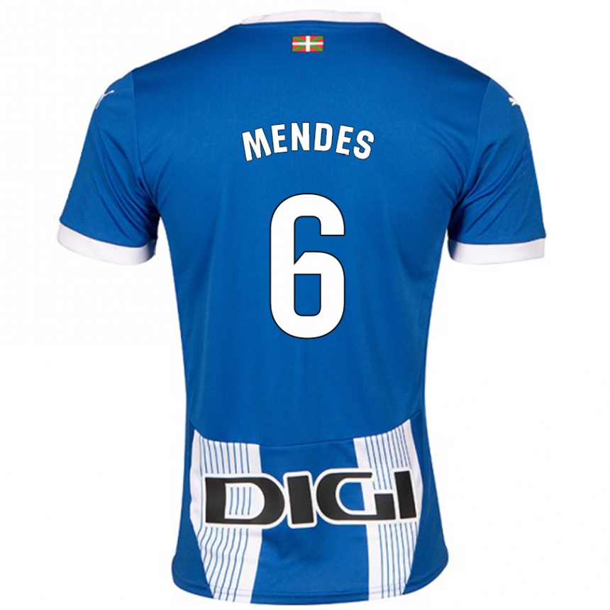 Kids Football Tomás Mendes #6 Blue Home Jersey 2024/25 T-Shirt Canada