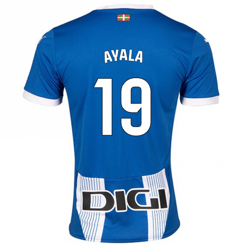 Kids Football Axel Ayala #19 Blue Home Jersey 2024/25 T-Shirt Canada