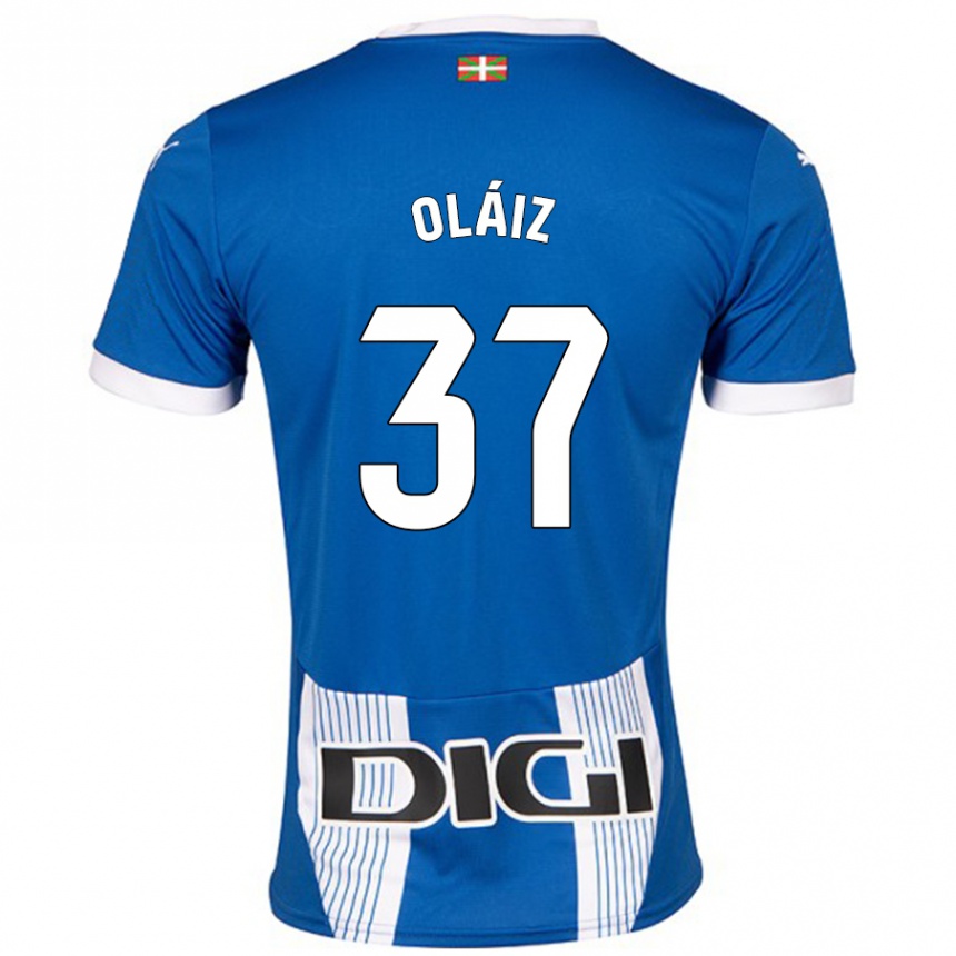 Kids Football Xanet Oláiz #37 Blue Home Jersey 2024/25 T-Shirt Canada