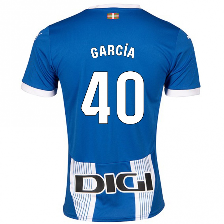 Kids Football Álvaro García #40 Blue Home Jersey 2024/25 T-Shirt Canada