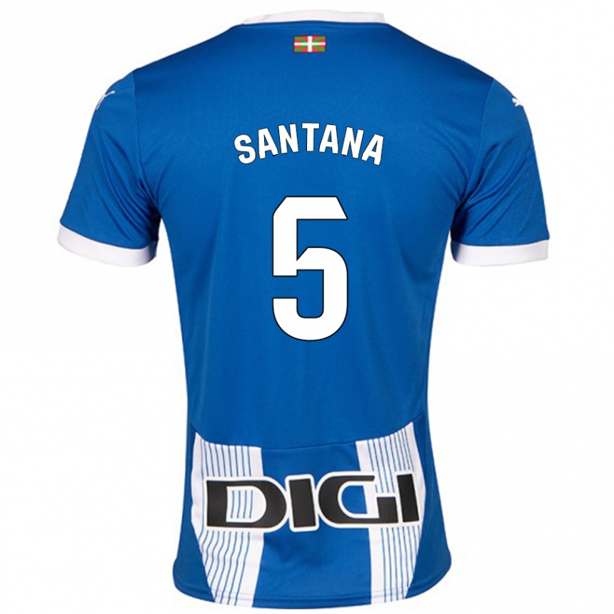 Kids Football Vanesa Santana #5 Blue Home Jersey 2024/25 T-Shirt Canada