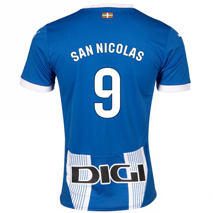 Kids Football Olga San Nicolás #9 Blue Home Jersey 2024/25 T-Shirt Canada