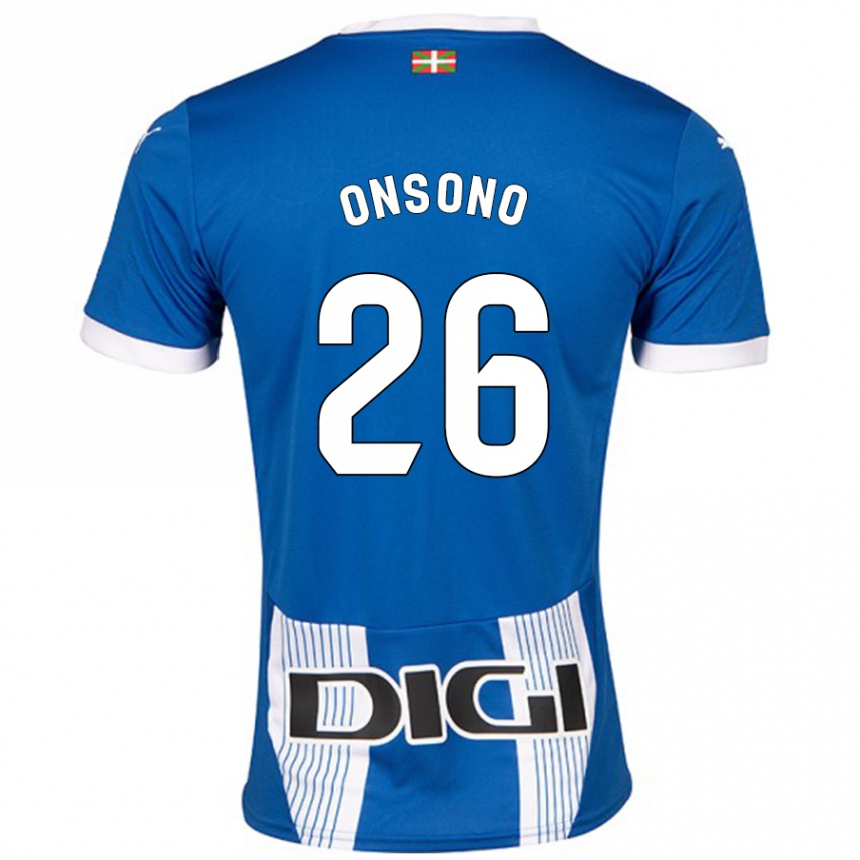 Kids Football Lorea Onsoño #26 Blue Home Jersey 2024/25 T-Shirt Canada