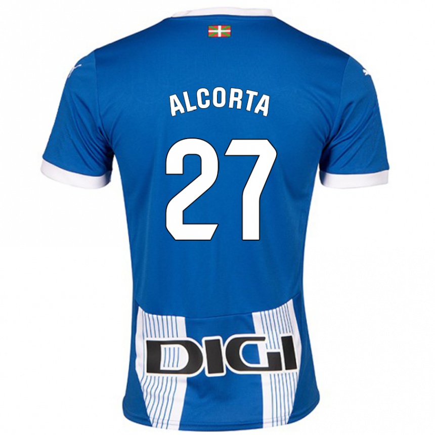 Kids Football Alaitz Alcorta #27 Blue Home Jersey 2024/25 T-Shirt Canada