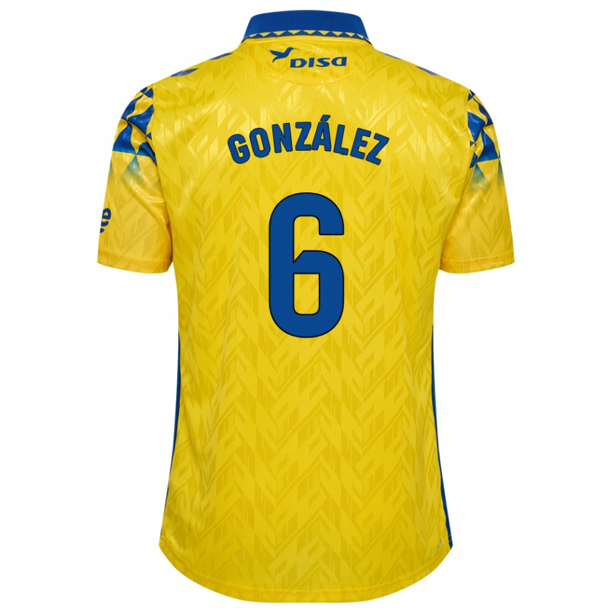 Kids Football Fabio González #6 Yellow Blue Home Jersey 2024/25 T-Shirt Canada