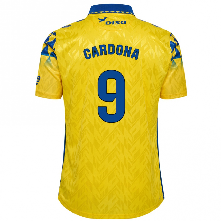 Kids Football Marc Cardona #9 Yellow Blue Home Jersey 2024/25 T-Shirt Canada